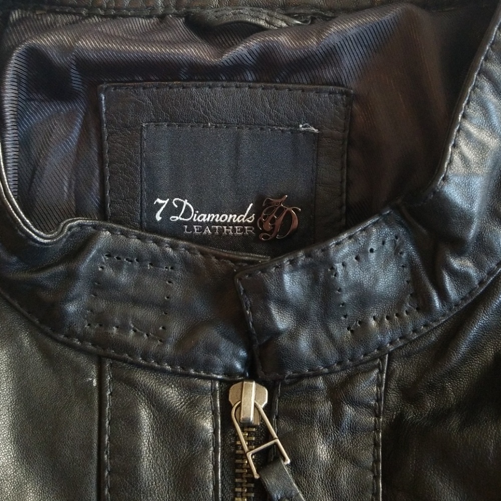 7 Diamonds - Genuine Leather Moto Jacket - Picture 7 of 8